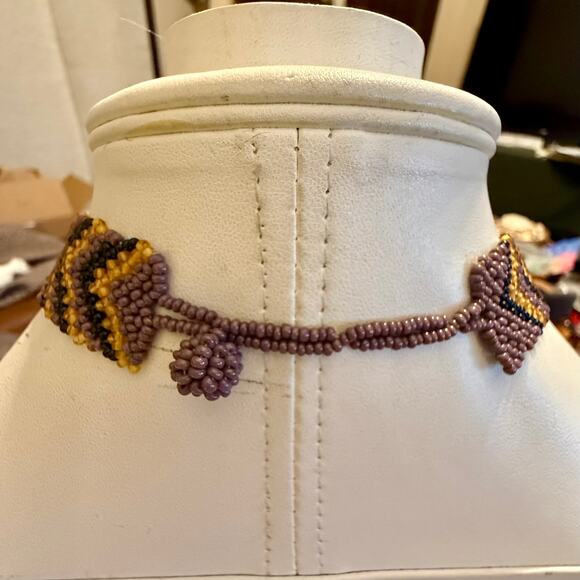 African Tribal Beaded Bib Statement Necklace - Picture 6 of 6